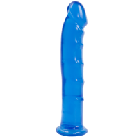 Фаллоимитатор Doc Johnson Jelly Jewels Dong & Suction Cup Blue, диаметр 3,6см, антибактериальный ПВХ