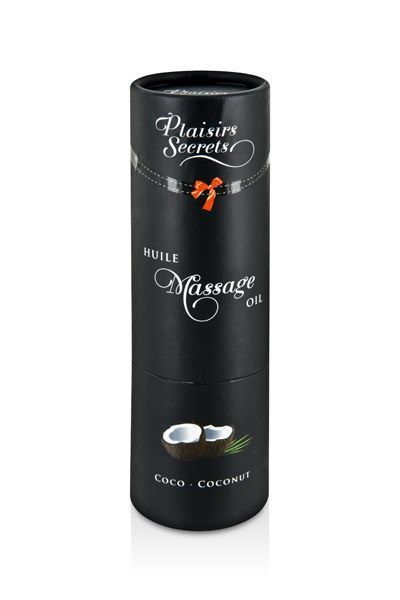 Массажное масло Plaisirs Secrets Coconut (59 мл) с афродизиаками, съедобное, подарочная упаковка