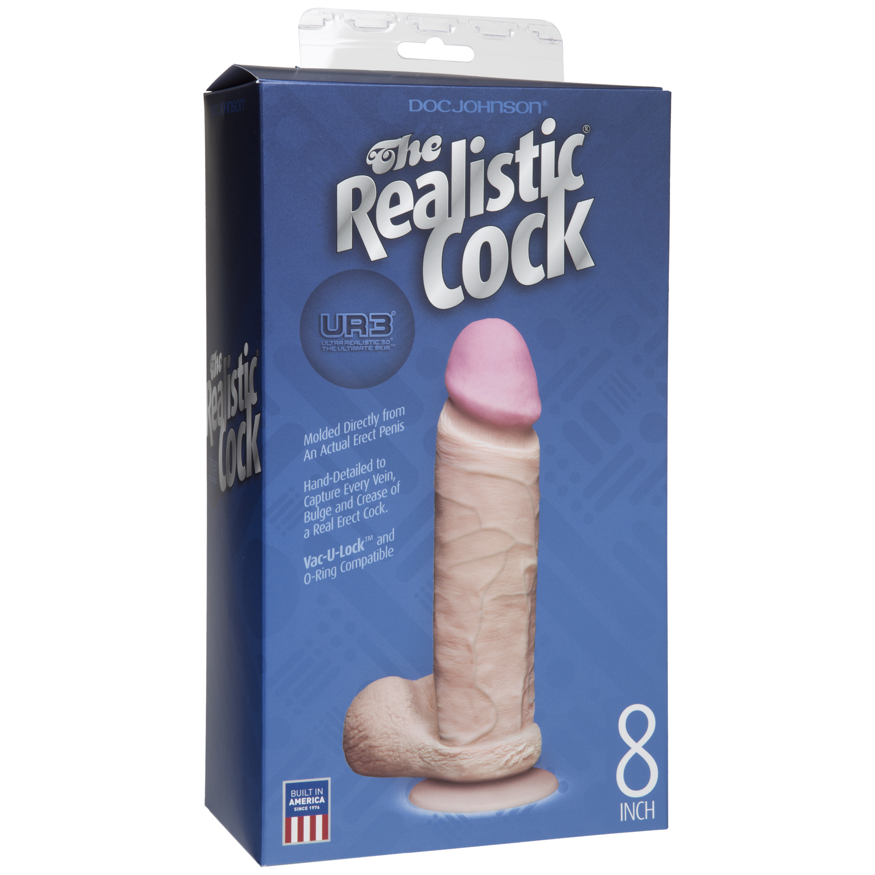 Фаллоимитатор Doc Johnson The Realistic Cock 8 inch White - ULTRASKYN, Vack-U-Lock, диаметр 5,1см