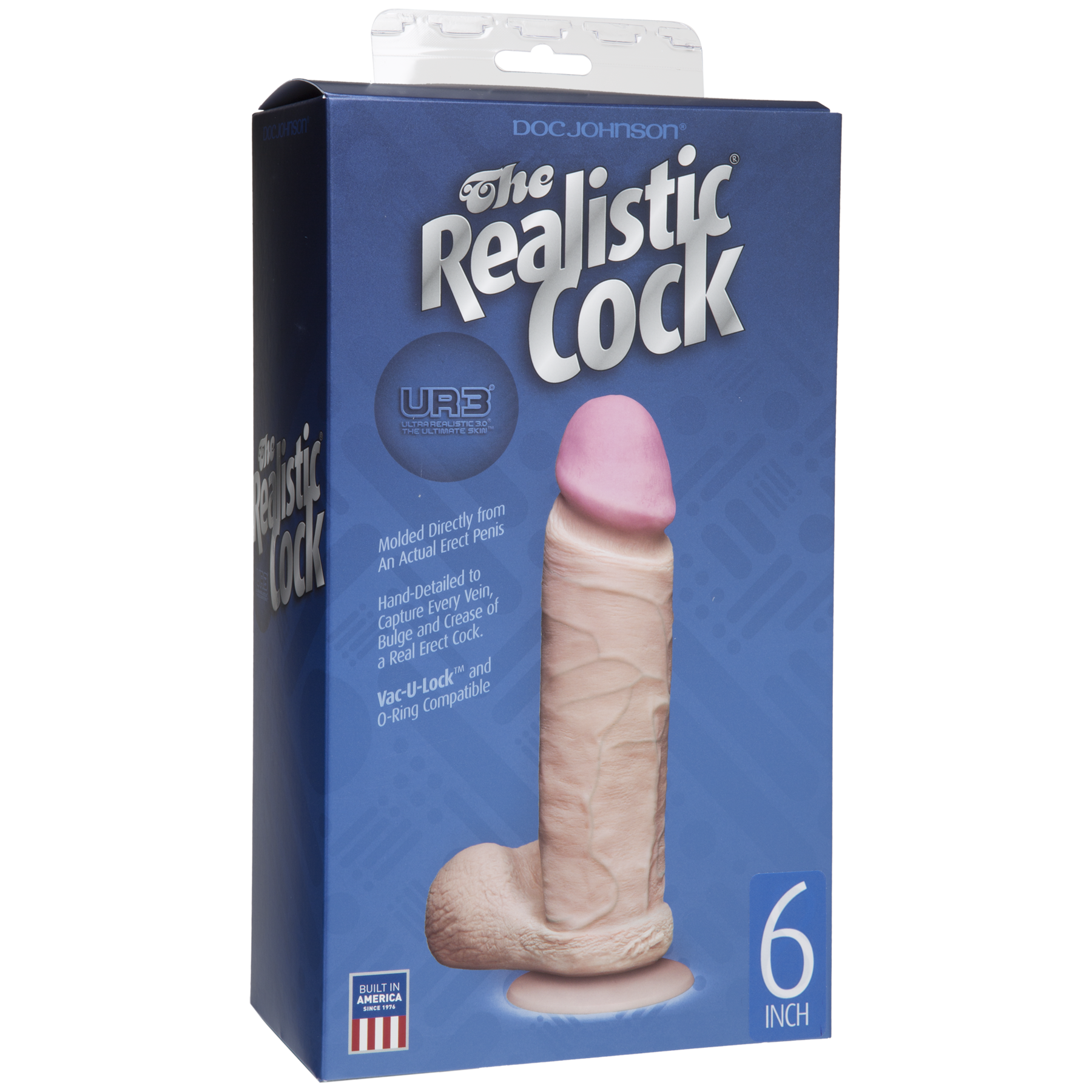 Фаллоимитатор Doc Johnson The Realistic Cock 6 inch White - ULTRASKYN, Vack-U-Lock, диаметр 4,3см