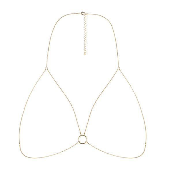 Цепочка портупея Bijoux Indiscrets Magnifique Bra Chain - Gold, украшение на тело