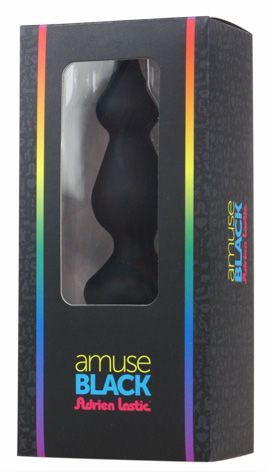 Анальная пробка Adrien Lastic Amuse Mini Black (S) с двумя переходами, макс. диаметр 3см