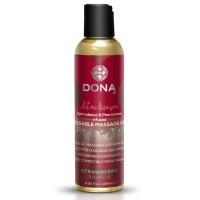 Массажное масло DONA Kissable Massage Oil Strawberry Souffle (110 мл) можно для оральных ласк