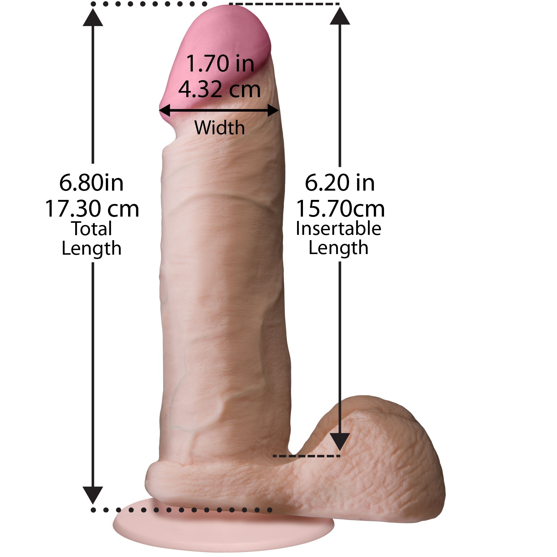 Фаллоимитатор Doc Johnson The Realistic Cock 6 inch White - ULTRASKYN, Vack-U-Lock, диаметр 4,3см