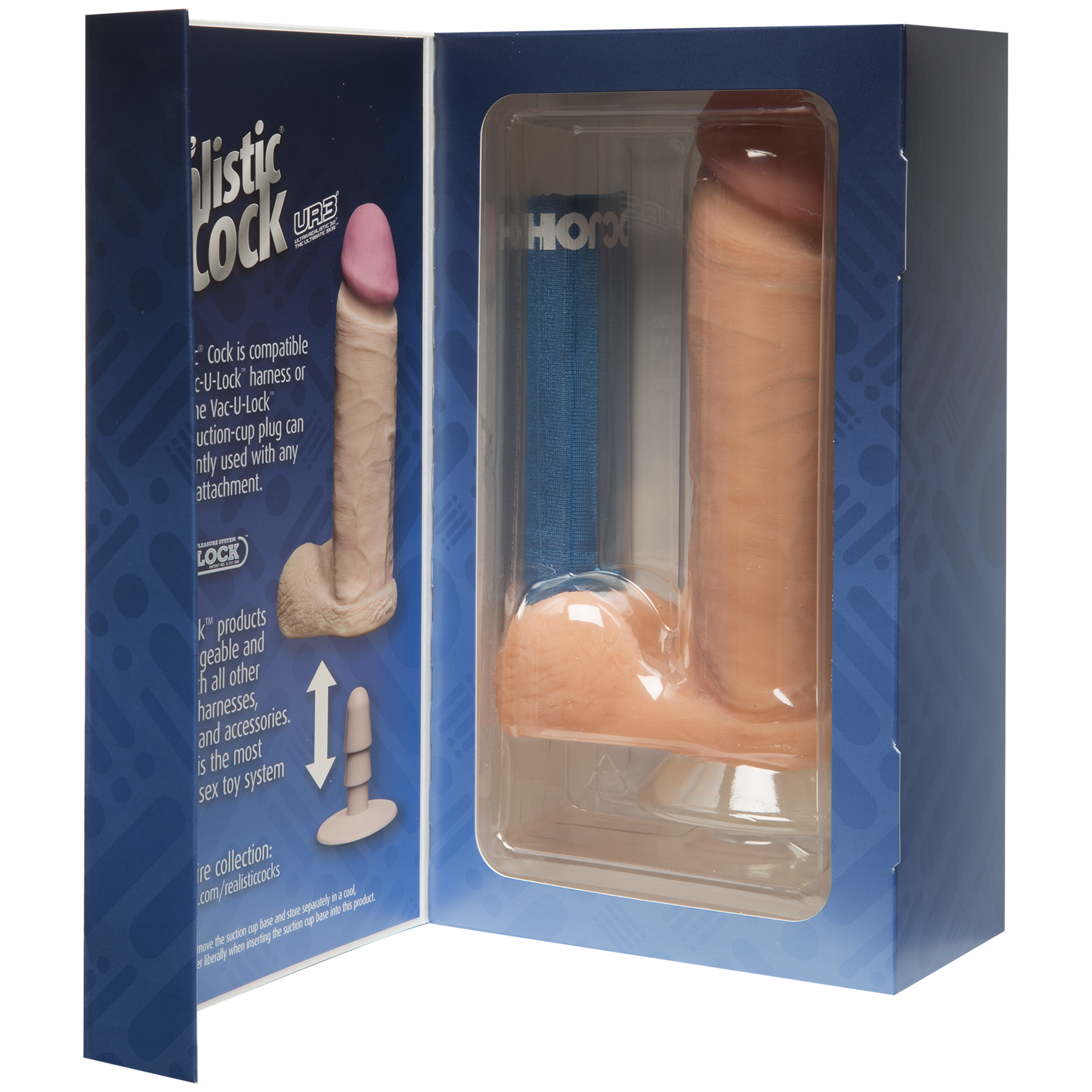 Фаллоимитатор Doc Johnson The Realistic Cock 8 inch White - ULTRASKYN, Vack-U-Lock, диаметр 5,1см