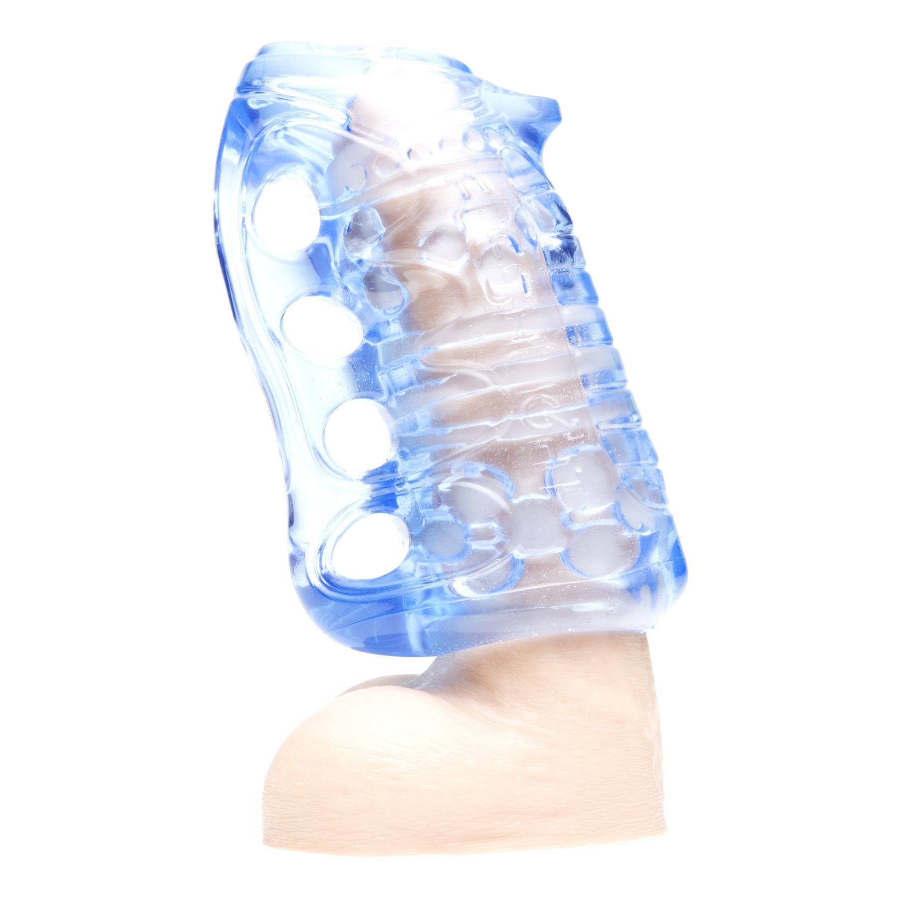 Мастурбатор Fleshlight Fleshskins Grip Blue Ice, надежная фиксация на руке, отлично для пар и минета