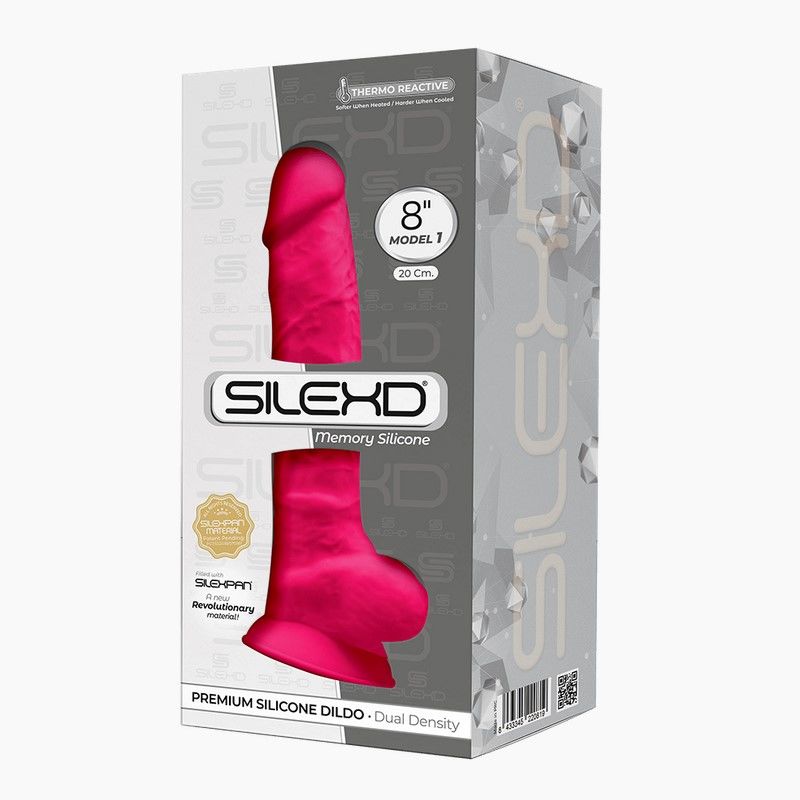 Фаллоимитатор SilexD Vetus Pink (MODEL 1 size 8in), двухслойный, силикон+Silexpan, диаметр 4,2см