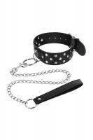 Ошейник заклепками и с поводком Fetish Tentation Rivets and Leash