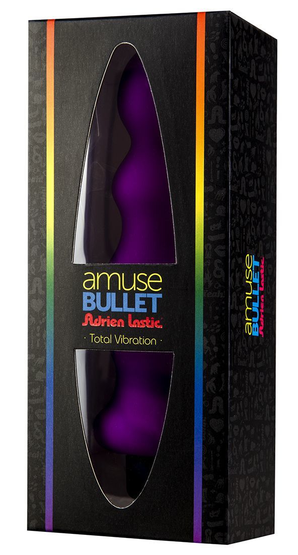 Анальная пробка с вибрацией Adrien Lastic Bullet Amuse Purple, макс. диаметр 3,9см