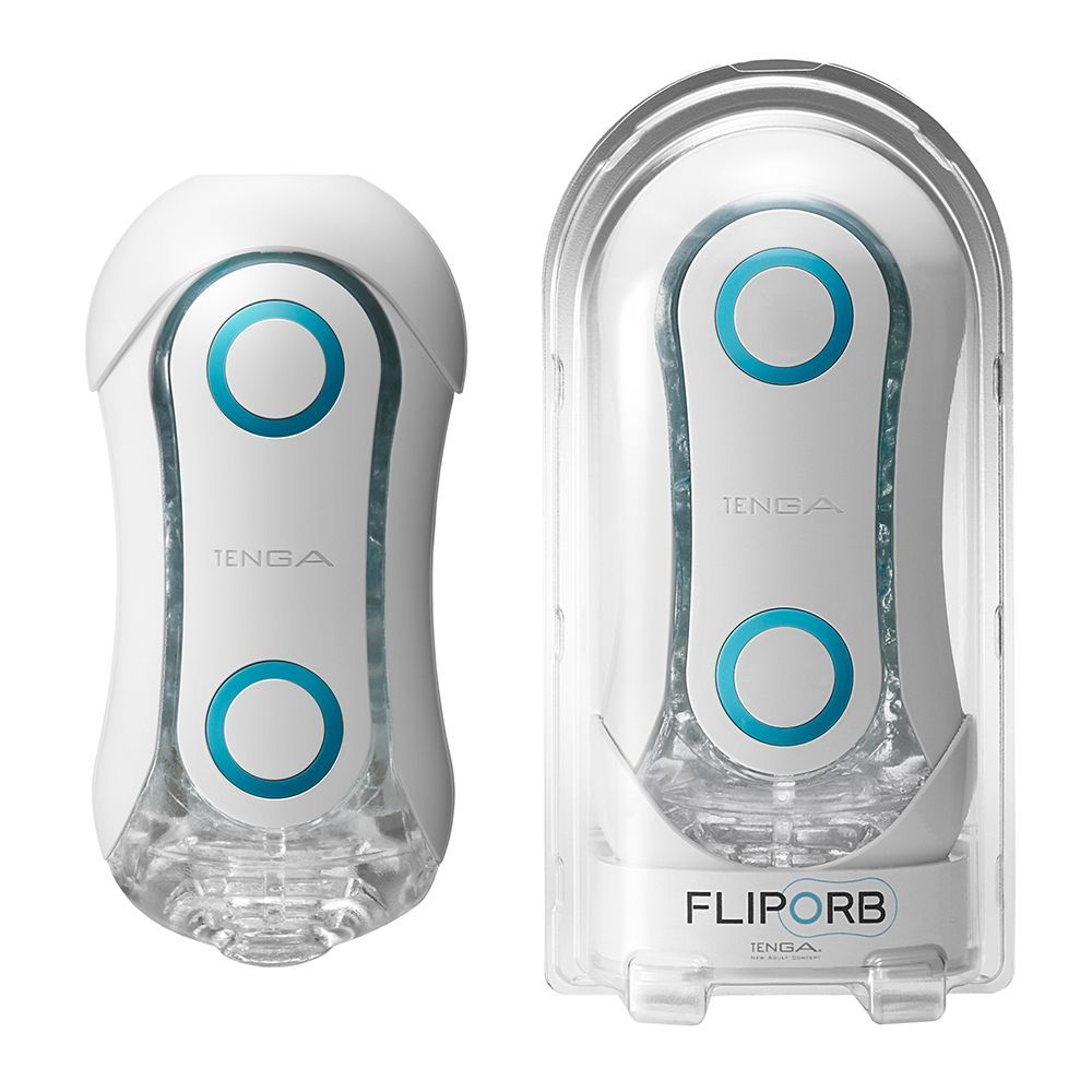 Мастурбатор Tenga FLIP ORB - Blue Rush, с изменяемым сжатием, со стимулирующими  шариками внутри