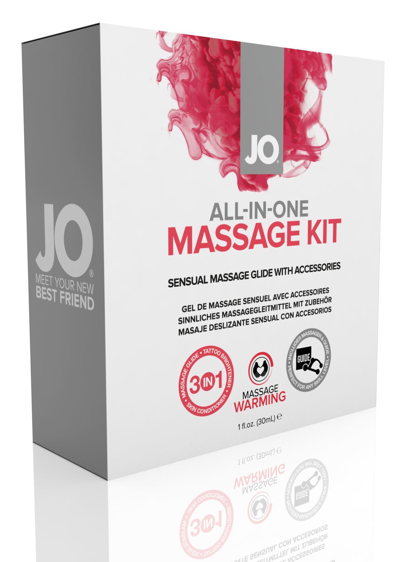 Набор для массажа System JO ALL IN ONE MASSAGE GIFT SET: разогревающий гель, массажер и свеча