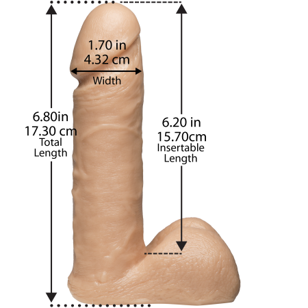 Фаллоимитатор Doc Johnson Vac-U-Lock - 6 Inch ULTRASKYN Cock White, диаметр 4,3см