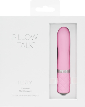 Роскошный вибратор PILLOW TALK - Flirty Pink с кристаллом Сваровски, гибкая головка