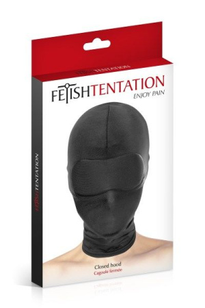 Капюшон для БДСМ Fetish Tentation Closed Hood с закрытыми глазами и ртом