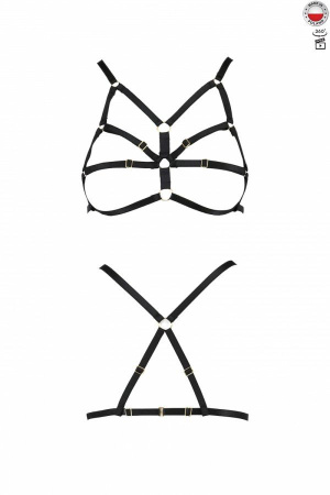 Бюстгальтер-стрепы ARMANDA BRA black L/XL - Passion Exclusive