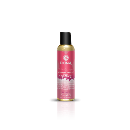 Массажное масло DONA Massage Oil FLIRTY - BLUSHING BERRY (110 мл) с феромонами и афродизиаками