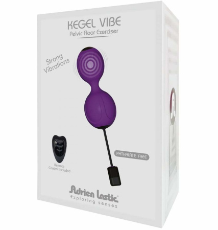 Вагинальные шарики с вибрацией Adrien Lastic Kegel Vibe Purple, диаметр 3,7см