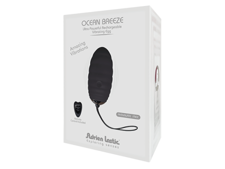 Виброяйцо Adrien Lastic Ocean Breeze Black с пультом ДУ, 10 режимов работы