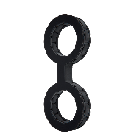 Наручники из силикона Doc Johnson The Cuffs Small - Black, хорошо тянутся, для рук и для ног