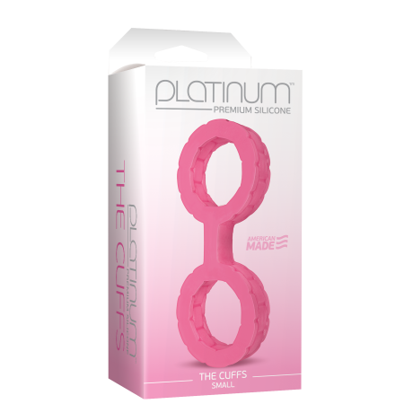 Наручники из силикона Doc Johnson The Cuffs Small - Pink, хорошо тянутся, для рук и для ног