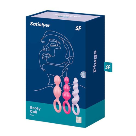 Набор анальных игрушек Satisfyer Plugs black (set of 3) - Booty Call, макс. диаметр 3см