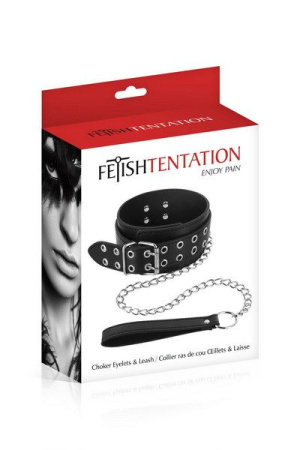 Ошейник с поводком Fetish Tentation Eyalets and Leash (мятая упаковка)